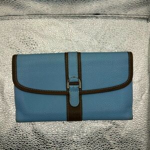 Longchamp Snap Back Wallet Pebbled Leather 7 inches